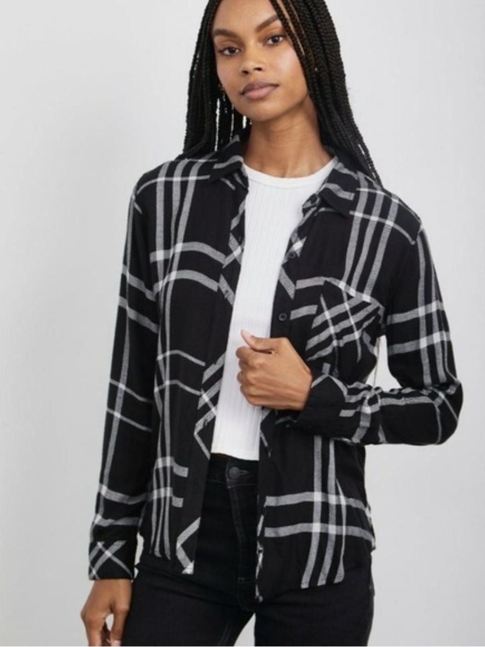 Rails Navy & White Plaid Flannel - Picture 3 of 3